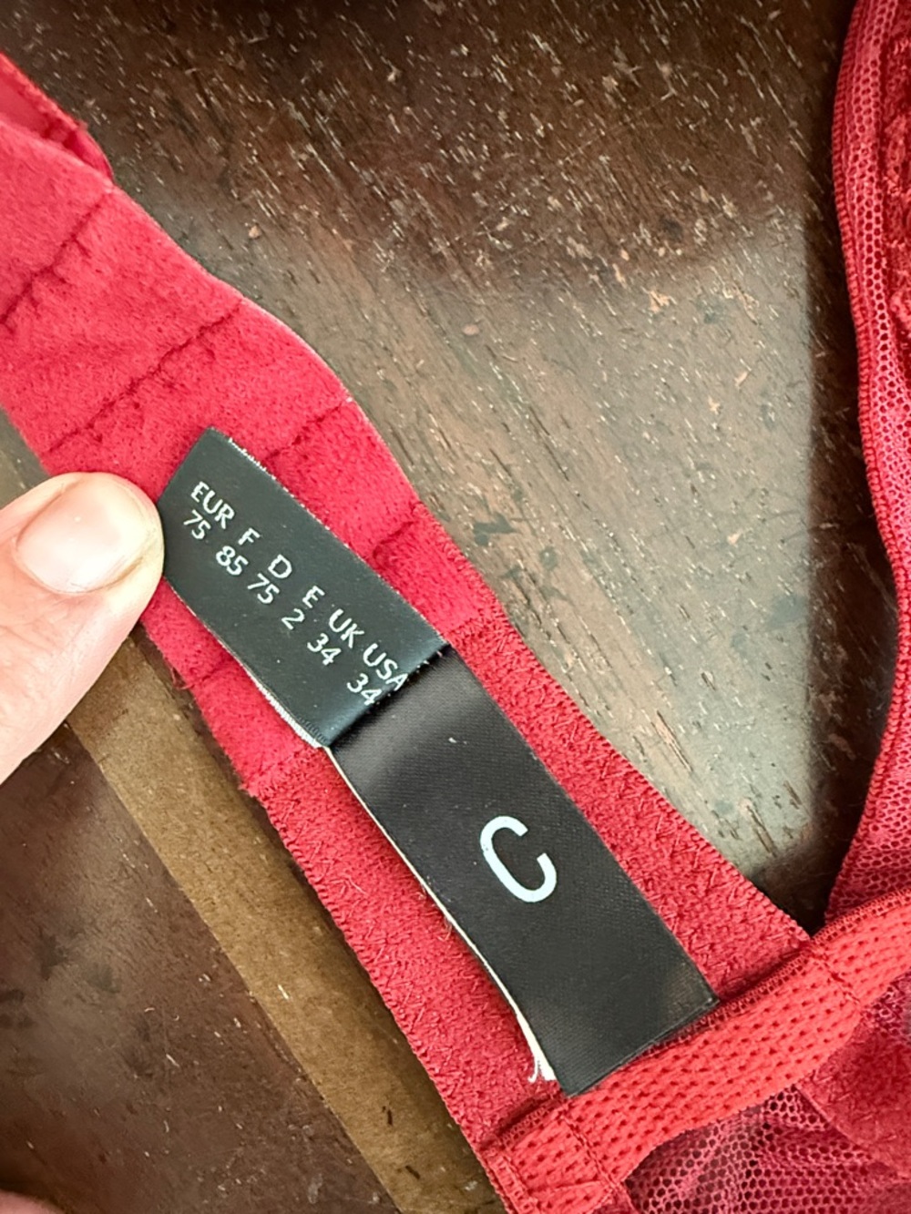 La Perla Red Lace Floral Light Padded Push Up Bra 34C - Picture 6 of 7